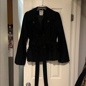 Black Belted Double-Breasted Jacket